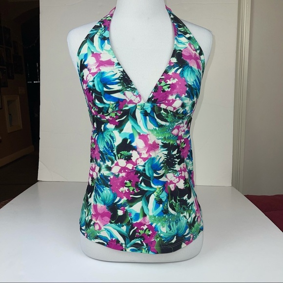 Athleta Halter Tankini Swim Top Tropical Floral S - Picture 14 of 14